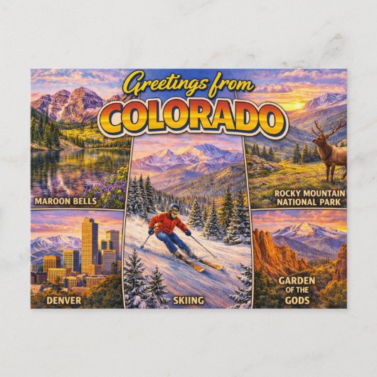 Carte postale de salutations du Colorado (Devant)