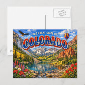 Carte postale de salutations du Colorado (Devant / Derrière)