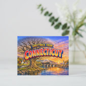 Carte postale de salutations du Connecticut (Debout devant)