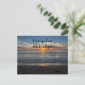 Carte postale de salutations du coucher de soleil (Debout devant)