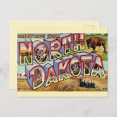 Carte postale de salutations du Dakota du Nord (Devant / Derrière)
