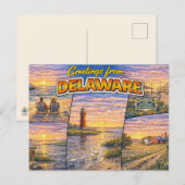 Carte postale de salutations du Delaware (Devant / Derrière)