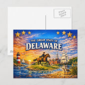 Carte postale de salutations du Delaware (Devant / Derrière)