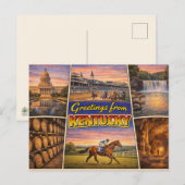Carte postale de salutations du Kentucky (Devant / Derrière)