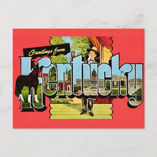 Carte postale de salutations du Kentucky (Devant)