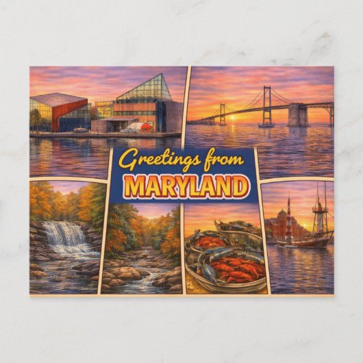 Carte postale de salutations du Maryland (Devant)