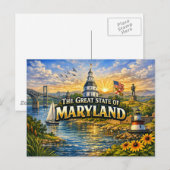 Carte postale de salutations du Maryland (Devant / Derrière)