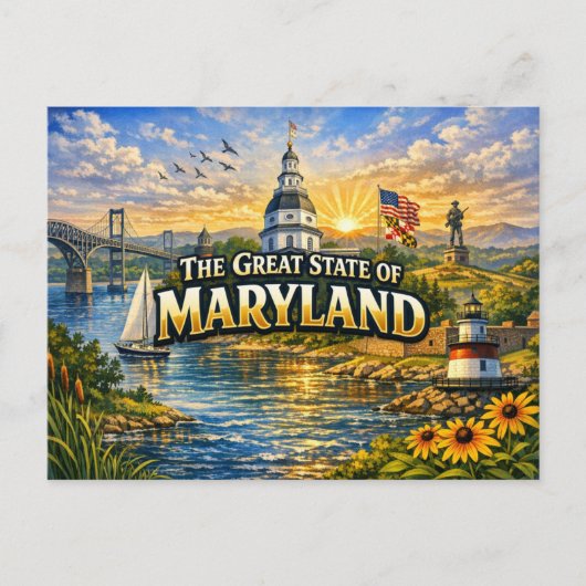 Carte postale de salutations du Maryland (Devant)