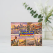 Carte postale de salutations du Massachusetts (Debout devant)