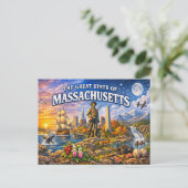Carte postale de salutations du Massachusetts (Debout devant)