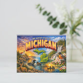 Carte postale de salutations du Michigan (Debout devant)