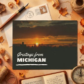 Carte postale de salutations du Michigan