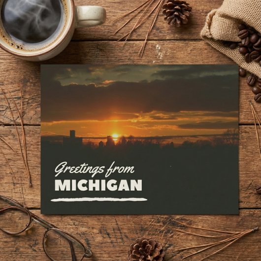 Carte postale de salutations du Michigan