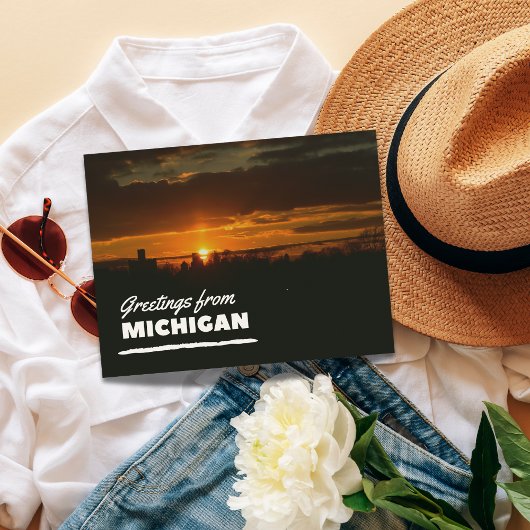 Carte postale de salutations du Michigan
