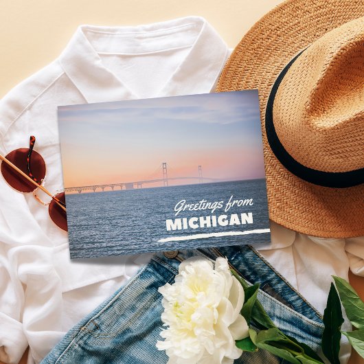 Carte postale de salutations du Michigan