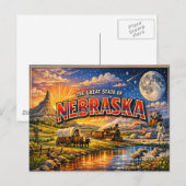 Carte postale de salutations du Nebraska (Devant / Derrière)