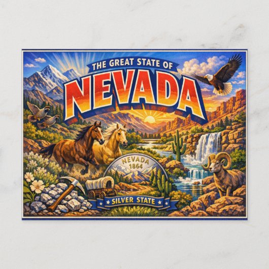 Carte postale de salutations du Nevada (Devant)