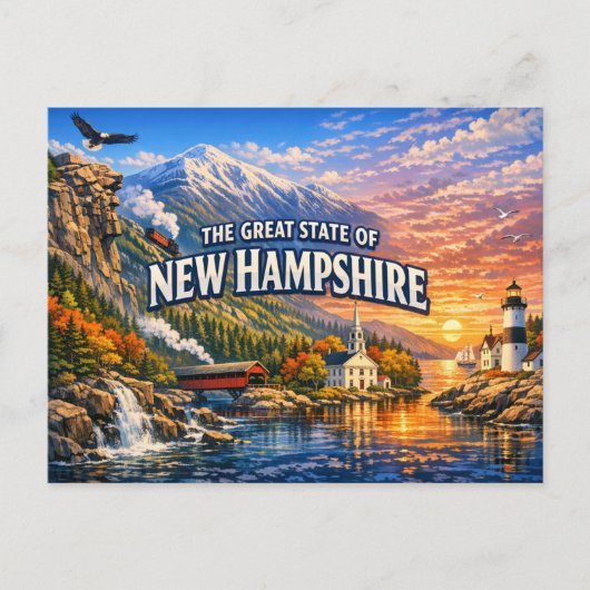Carte postale de salutations du New Hampshire (Devant)