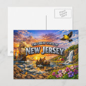 Carte postale de salutations du New Jersey (Devant / Derrière)