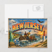 Carte postale de salutations du New Jersey  (Devant / Derrière)