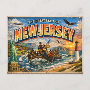 Carte postale de salutations du New Jersey