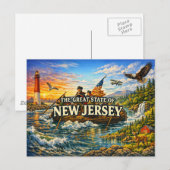 Carte postale de salutations du New Jersey  (Devant / Derrière)