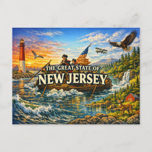 Carte postale de salutations du New Jersey