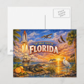 Carte postale de salutations Floride (Devant / Derrière)