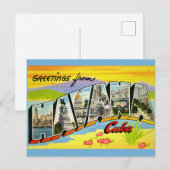 Carte postale de salutations La Havane Cuba (Devant / Derrière)