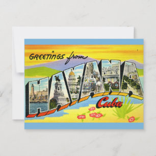 Carte postale de salutations La Havane Cuba