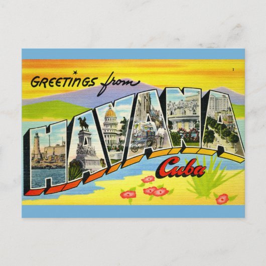 Carte postale de salutations La Havane Cuba (Devant)