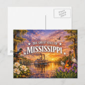 Carte postale de salutations Mississippi (Devant / Derrière)