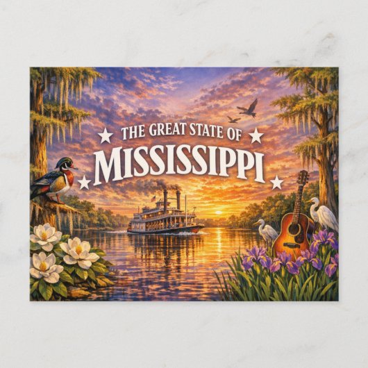 Carte postale de salutations Mississippi (Devant)