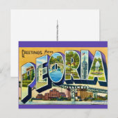 Carte postale de salutations Peoria Illinois (Devant / Derrière)