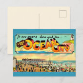 Carte postale de salutations Retro Ocean City NJ (Devant / Derrière)