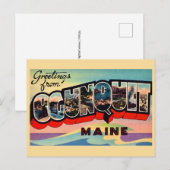 Carte postale de salutations rétro Ogunquit ME (Devant / Derrière)