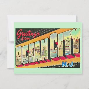 Carte postale de salutations vintage d'Ocean City