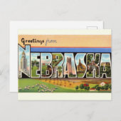 Carte postale de salutations vintage Nebraska (Devant / Derrière)
