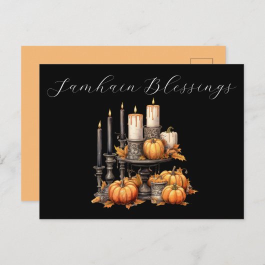 Carte postale de Samhain Blessings (Devant / Derrière)