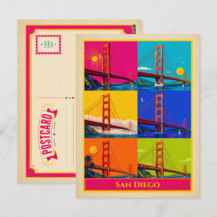 Carte postale de San Diego Californie Pont Golden 