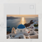 Carte postale de Santorin vue mer (Devant / Derrière)