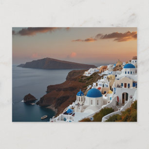 Carte postale de Santorin vue mer