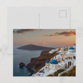 Carte postale de Santorin vue mer (Devant / Derrière)