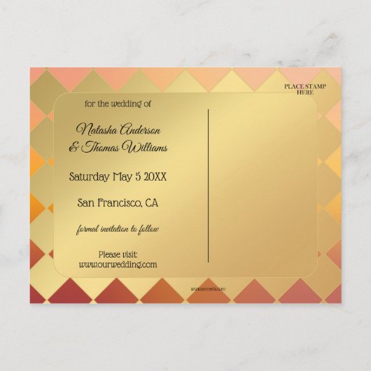 Carte postale de sauvegarde de coucher de soleil e (Dos)