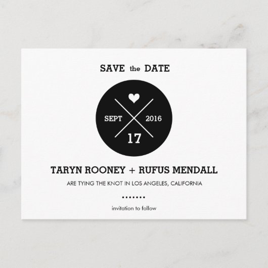 Carte postale de sauvegarde de date à rayures mode (Devant)