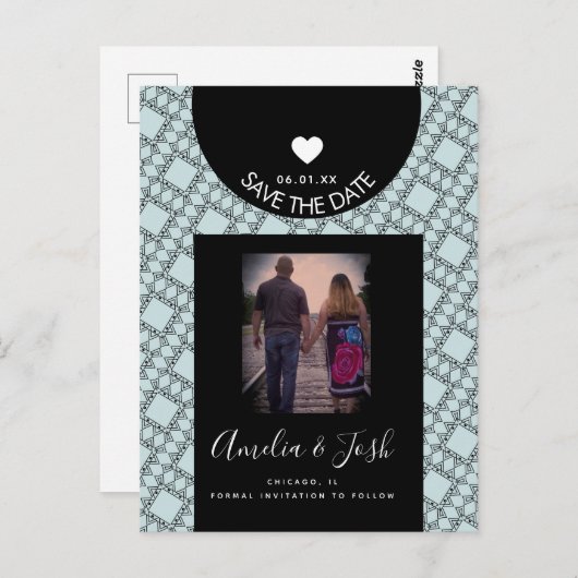 Carte postale de sauvegarde de date avec motif de (Devant / Derrière)