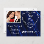 Carte Postale de Sauvegarde de Date Bleue BLING (Devant / Derrière)