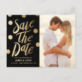 Carte postale de sauvegarde de date de fête dorée  (Devant)