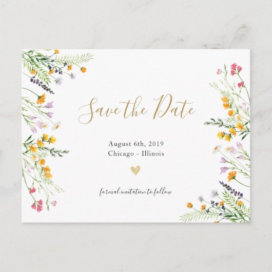 Carte postale de sauvegarde de date de floraisons (Devant)