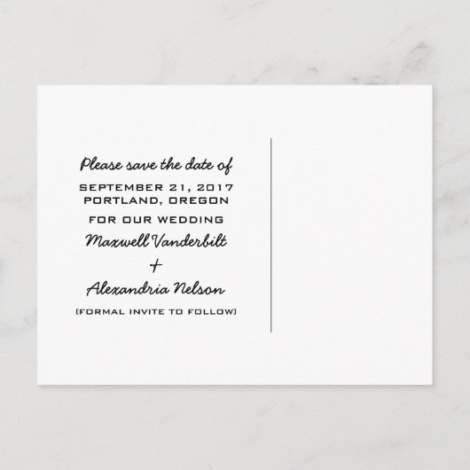 Carte postale de sauvegarde de date de l'équation (Dos)